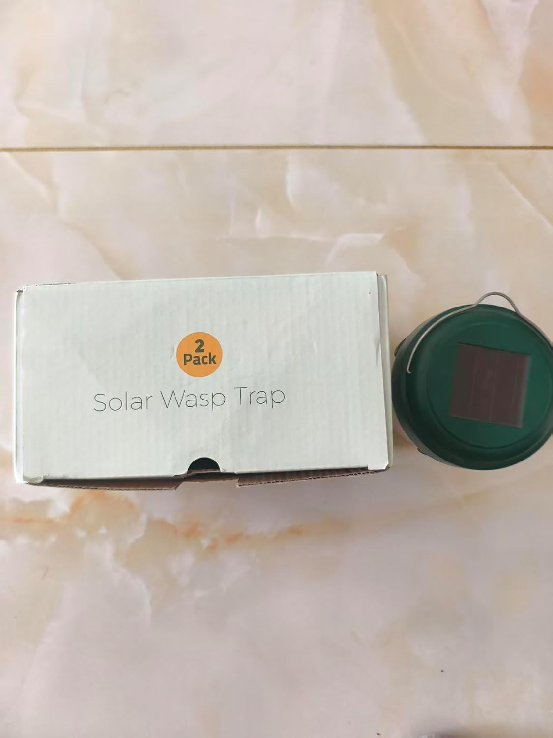 Wasp Trap Outdoor Hanging, Solar Bee Trap for Outside, Reusable Solar Powered Hornet Traps, Bee Wasp Catcher Outside Garden 4 Packs