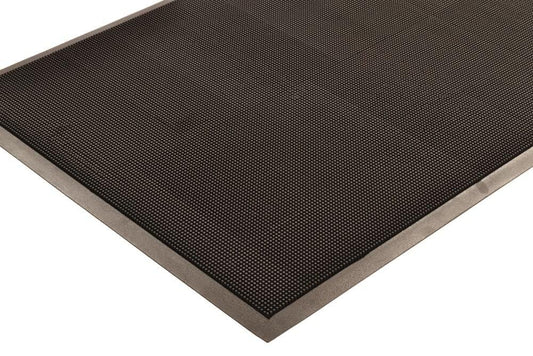 NoTrax 345 Scraper Outdoor Brush Mat, Natural Rubber Doormat for Outdoor Year-Round Use, Heavy-Duty, Durable, Beveled Edges, 28" x 46" Black, 345S2846BL