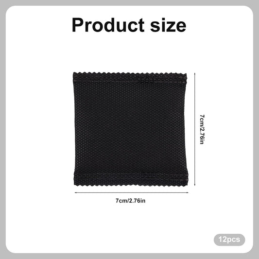 12pcs Carbon Filter Refills for Playtex, 7x7cm/2.76x2.76in Coconut Shell Activated Carbon Smell Absorbing Deodorizer for Diaper Pail Systems Trash Cans Closets & Shoe Cabinets (Black)
