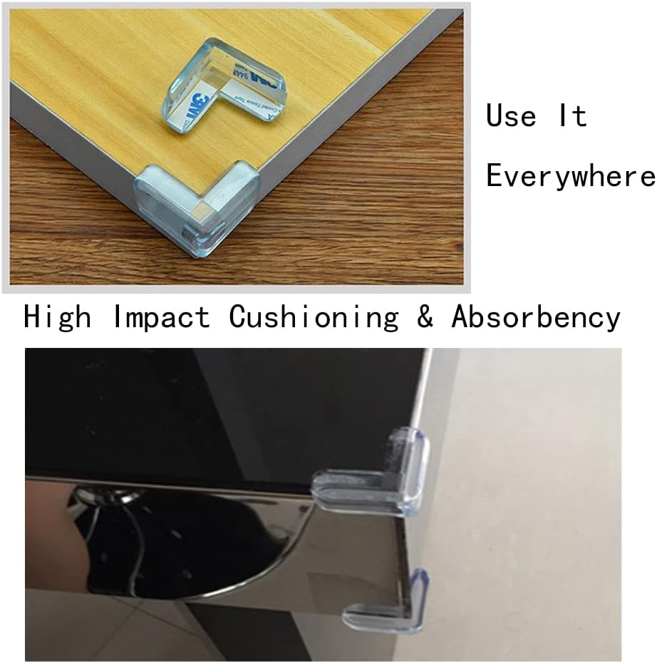 Corner Guards BLLNDX 12PCS High Resistant Adhesive Clear Corner Protectors High Resistant Adhesive Gel Proof Corner Guards for Furniture,Bed,Dressers,Cabinets L-Shaped Edge Bumpers