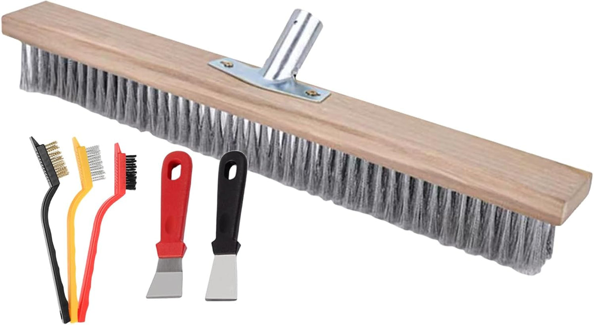 Patio Broom Metal Broom, Robust Metal Holder | Heavy-Duty for Garden, Patio, Outdoor, Household, Kitchen, Catering, Garage, Deck, Concrete, Stone