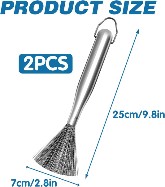 Stainless Steel Wool Scrubber with 2 Replacement Pads - Clean Metal Pans, Pots, Grills & More