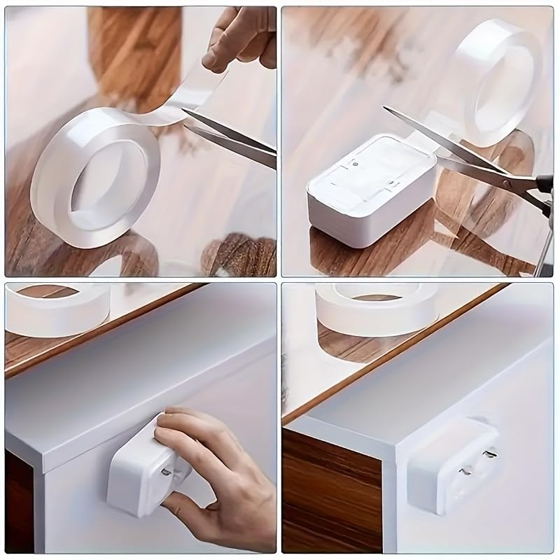 Powerful Adhesive Nano Double-Sided Tape - Reusable, Residue-Free, and Washable - Suitable for Home, Office, and Car Use