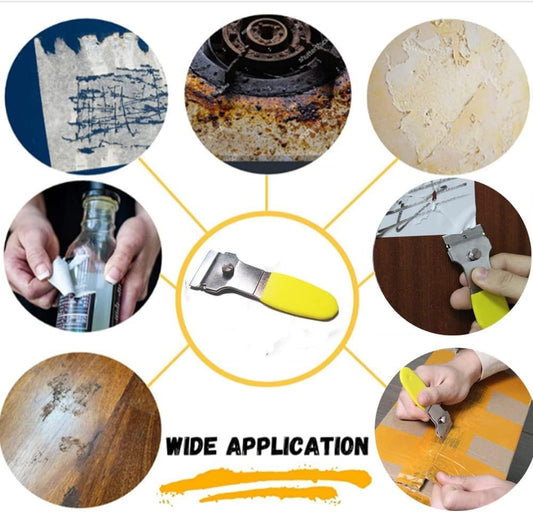 Heavy-Duty & Gentle Scraper Duo Kit | 2-in-1 Metal & Plastic Scraper Set with 20 Blades | Perfect for DIY, Kitchen Stovetop, Window Decals, Bathroom Caulk & Paint Removal