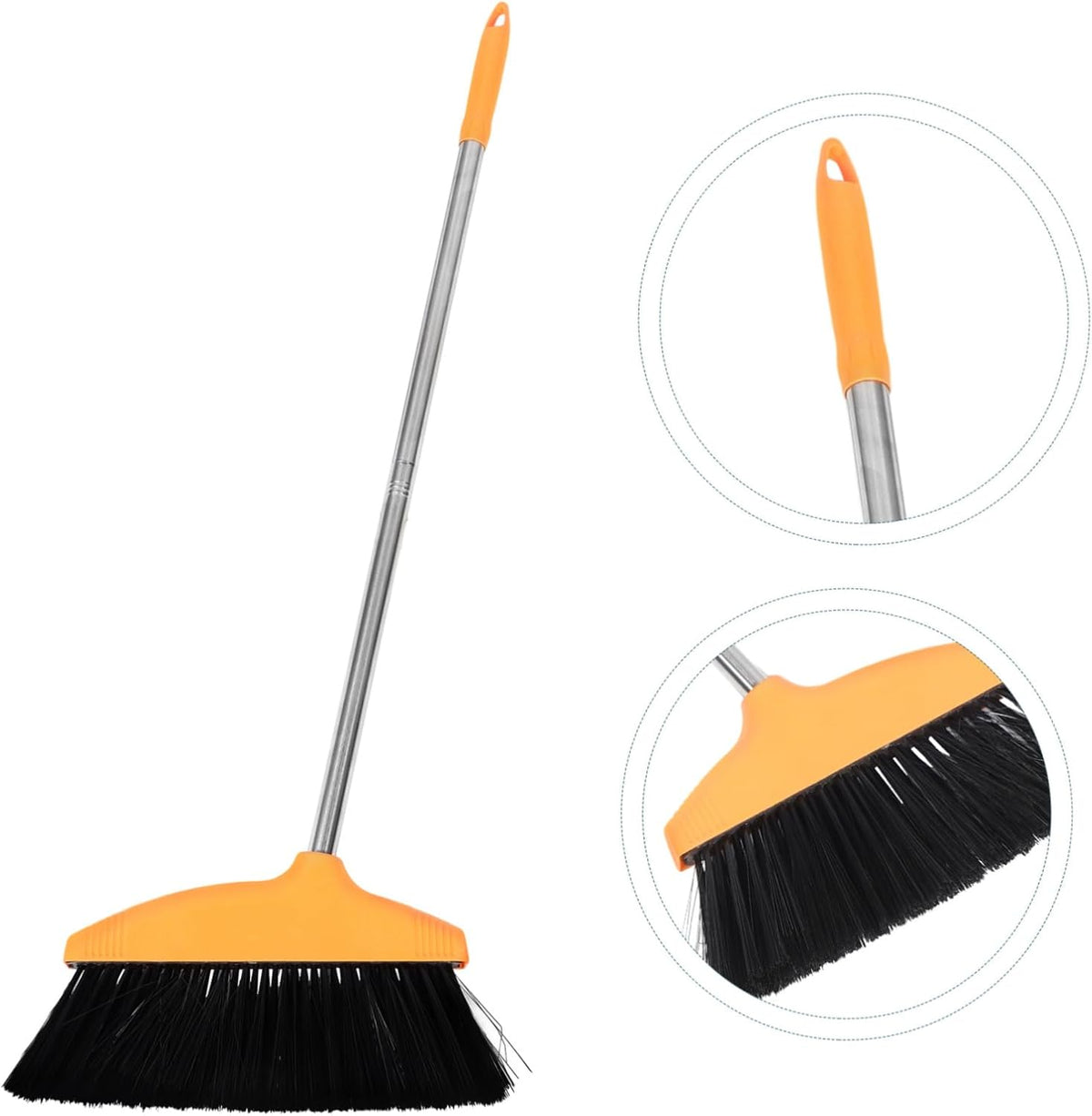 DECHOUS Floor Broom with Plastic Angle Head Heavy Duty Commercial Cleaning Tool for Indoor Outdoor Use for Pet Hair Garage Patio Restaurant Cleanup