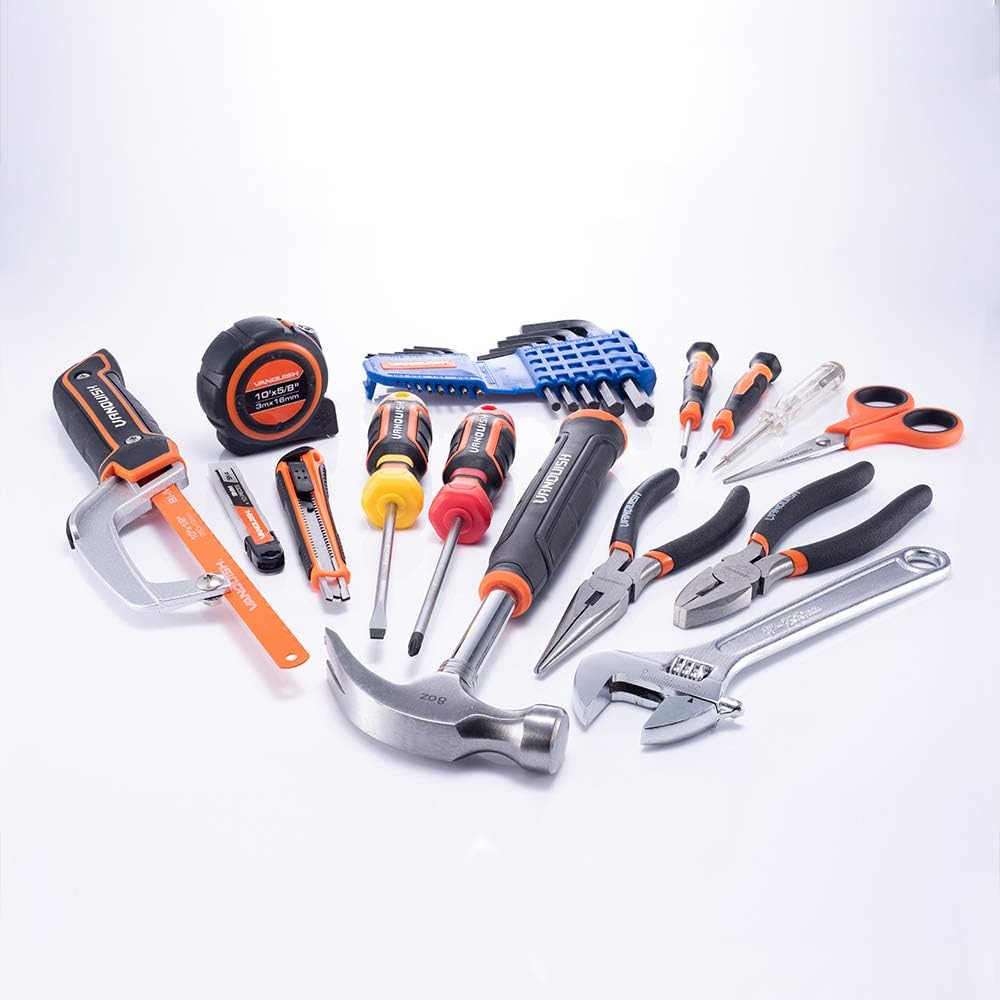 Vanquish 37-Pieces Tool Set for Home,Basic Essential Small Tool Kit Box for Apartment, Dorm, and Household with Blow Molded Storage Case (8001)