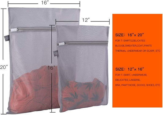 Kimmama Laundry Bags Mesh Wash Bag, Mesh Bag for Laundry, 1L+1M | shoe washing bag for socks, activewear, baby clothes and small garments to reduce tangling