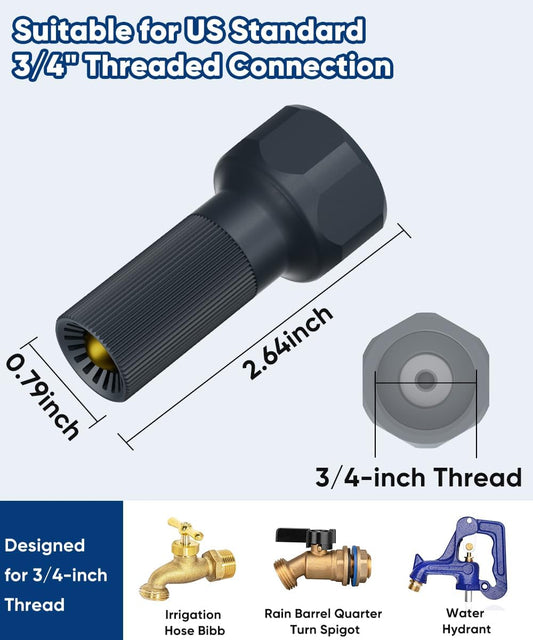 3/4-Inch Thread Faucet Freeze Protection Valve, Freeze Proof Faucet Cover for Outdoors, Winter Frost Proof Auto Temperature Control for Garden, Lawn & Yard Spigot, Grey, 2pcs