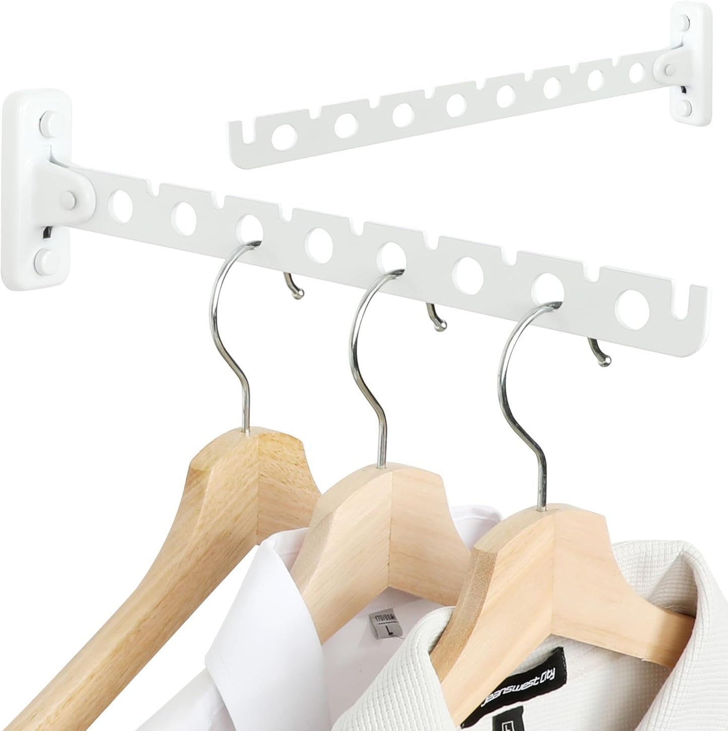 Alise Clothes Drying Racks Wall Mounted Coat Hangers,Black,2 Pcs | Foldable Hangers Clothes Hook Closet Storage Organizer,Swivel Space Saving Clothes Hanger Rack for Bedroom Bathroom Laundry