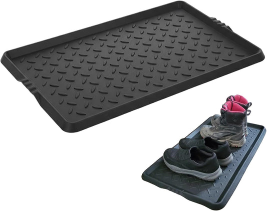 Shoe Mat Tray Rubber Shoe Mat Heavy Duty Foldable Boot Tray with Lip Waterproof Non Slip Boot Trays for Entryway Indoor Outdoor 27.5x15.9 inch