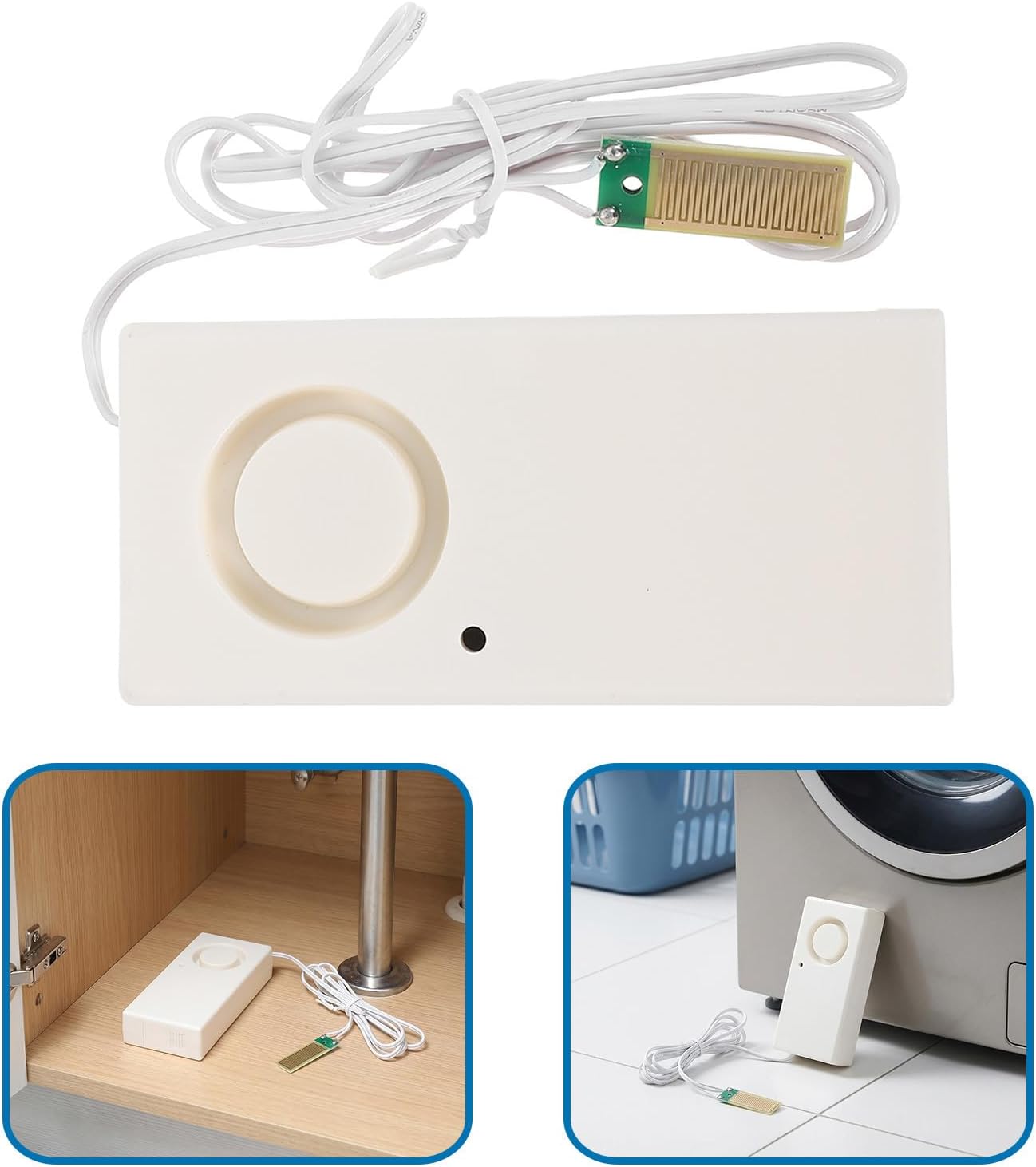 LIFKOME 2pcs Water Leak Alarm Sensor with Ultra Sensitive Response and Real Time Water Detection for Bathroom and Kitchen Overflow Alarm