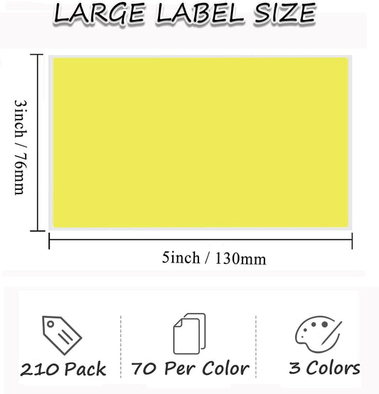210Pcs Large Moving Labels for Boxes, 5 X 3 Inch Label Stickers for Storage Bins, Rectangular Stickers Color-Coding Labels for Home Organization, Kitchen Storage Containers, Desk Items Blank Labels