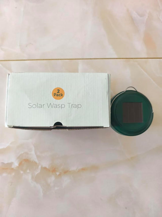 Wasp Trap Outdoor Hanging, Solar Bee Trap for Outside, Reusable Solar Powered Hornet Traps, Bee Wasp Catcher Outside Garden 4 Packs