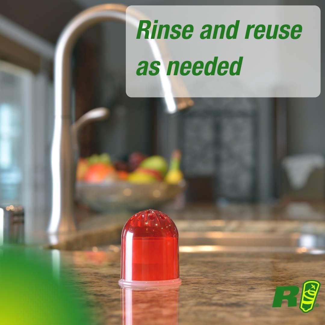 RESCUE! Reusable Indoor Fruit Fly Traps with Non-Toxic Liquid Attractant - 2 Traps, 3-Pack (6 Traps)