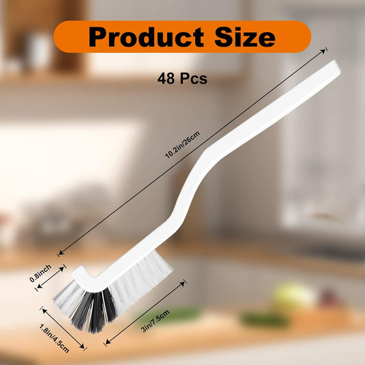 Rtteri 48 Pcs Kitchen Scrub Brush Bulk Plastic Sink Bathroom Cleaning Edge Corner Brush for Household Bottle Dish Tile Lines Window Track Crevice with Stiff Bristle