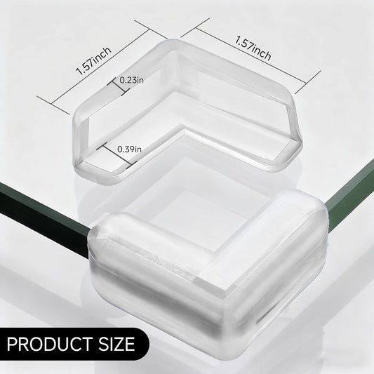 BdiliUSA6 Packs PVC Transparent L Type Corner Protectors, Furniture Bumper Cushion Table Edge Corner Protector, Self-Adhesive Edge Bumpers for Cabinets Tables Household Appliance (6), 59