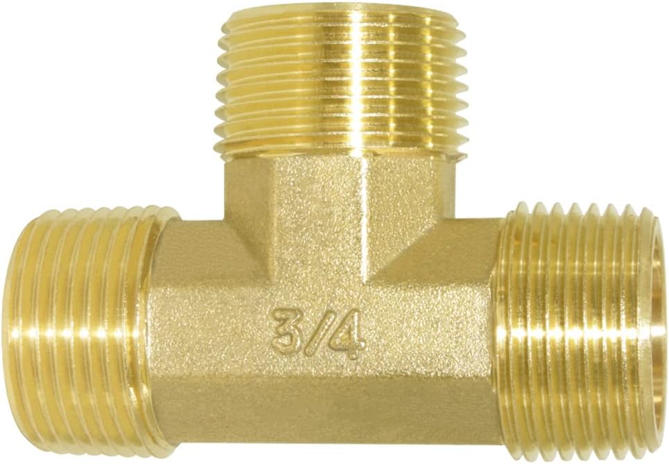 Joywayus 2PCS Brass 3/4" GHT Garden Hose Splitter Body Backyard 2 Way Y Shaped Swivel Connector Threaded Pipe Fitting Coupler Adapter with Washer