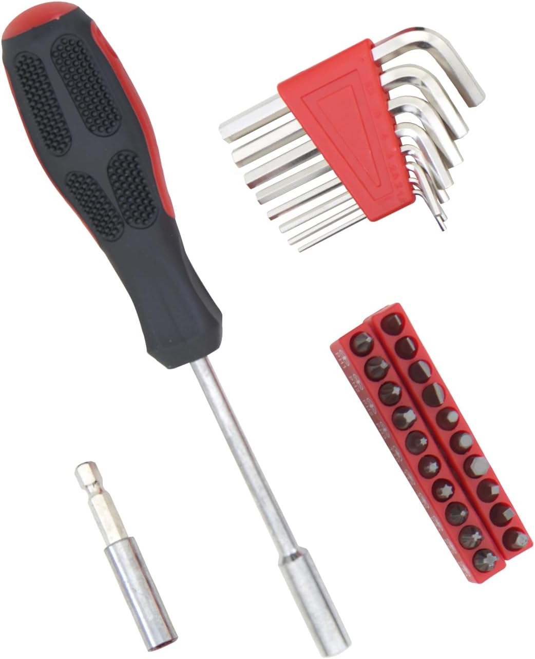 Hantinstom 39-Piece Household Tools Kit Essential Home Repair Set with Plastic Toolbox Ideal for College Students, Home Use & More