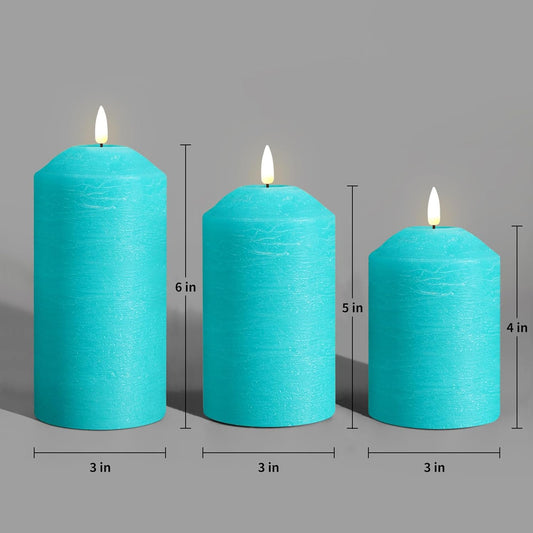 Eywamage White Flameless Pillar Candles with Remote, Flickering LED Candles Battery Powered Real Wax Set of 3