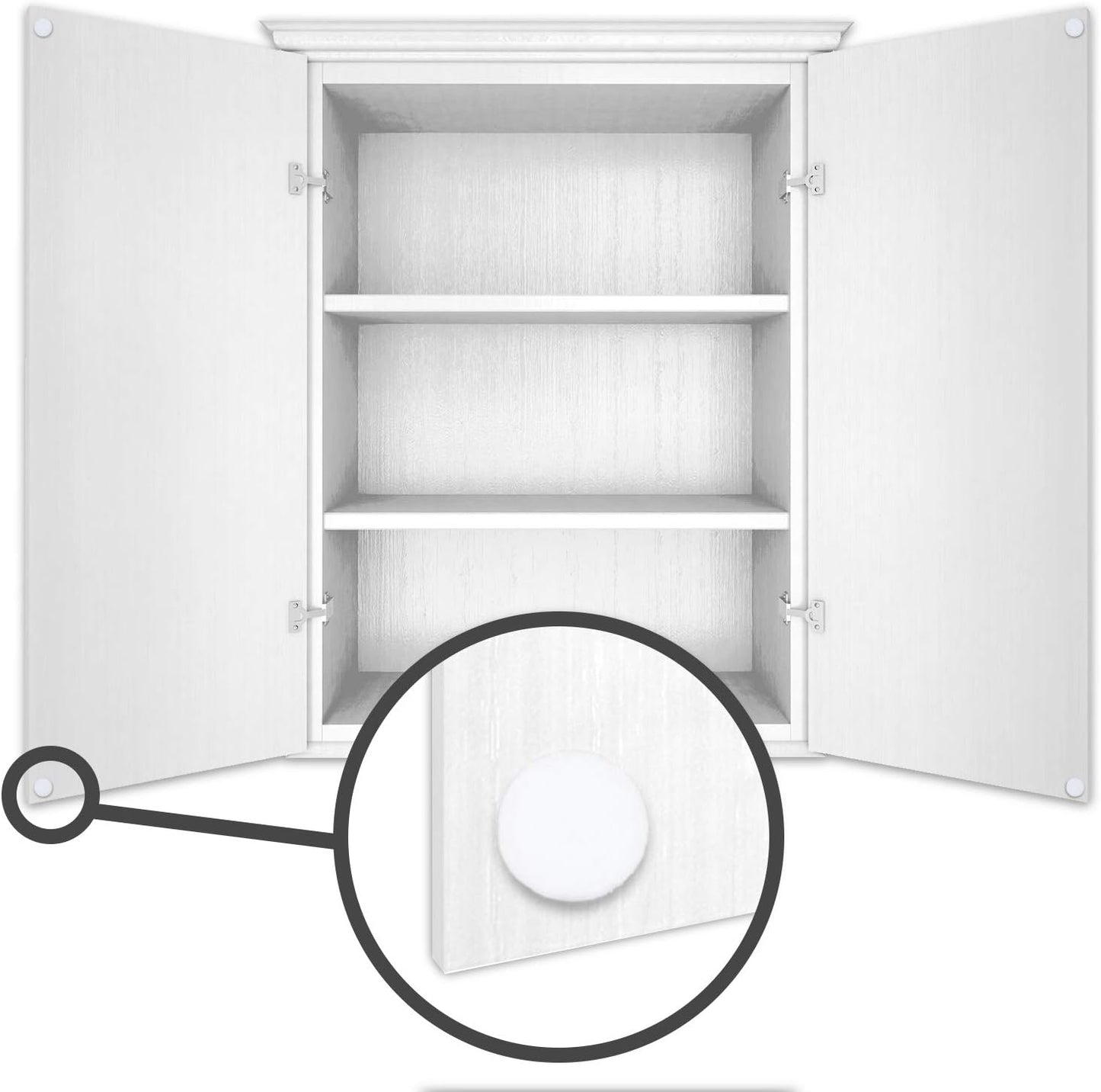 Furniture Felt Pads 3/8" (10mm) Diameter Round 3M Self Adhesive Protects Kitchen Cabinets, Drawers, Desks and Furniture Against Bumps and Scratches 100 Pack - Grey