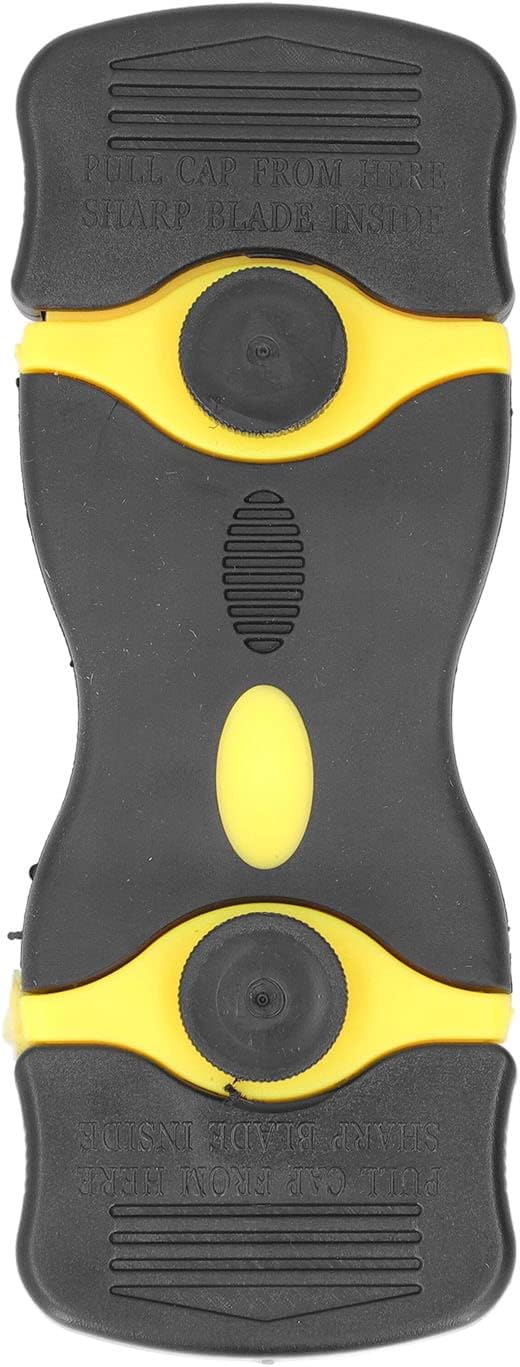 2 in 1 Scraper Tool Premium Dual Head Scraper with Replaceable Blades for Kitchen Bathroom Glass Stove Oven Cleaning Heavy Duty ABS Plastic and Metal Construction 2 Pack 5 I (Black Yellow)