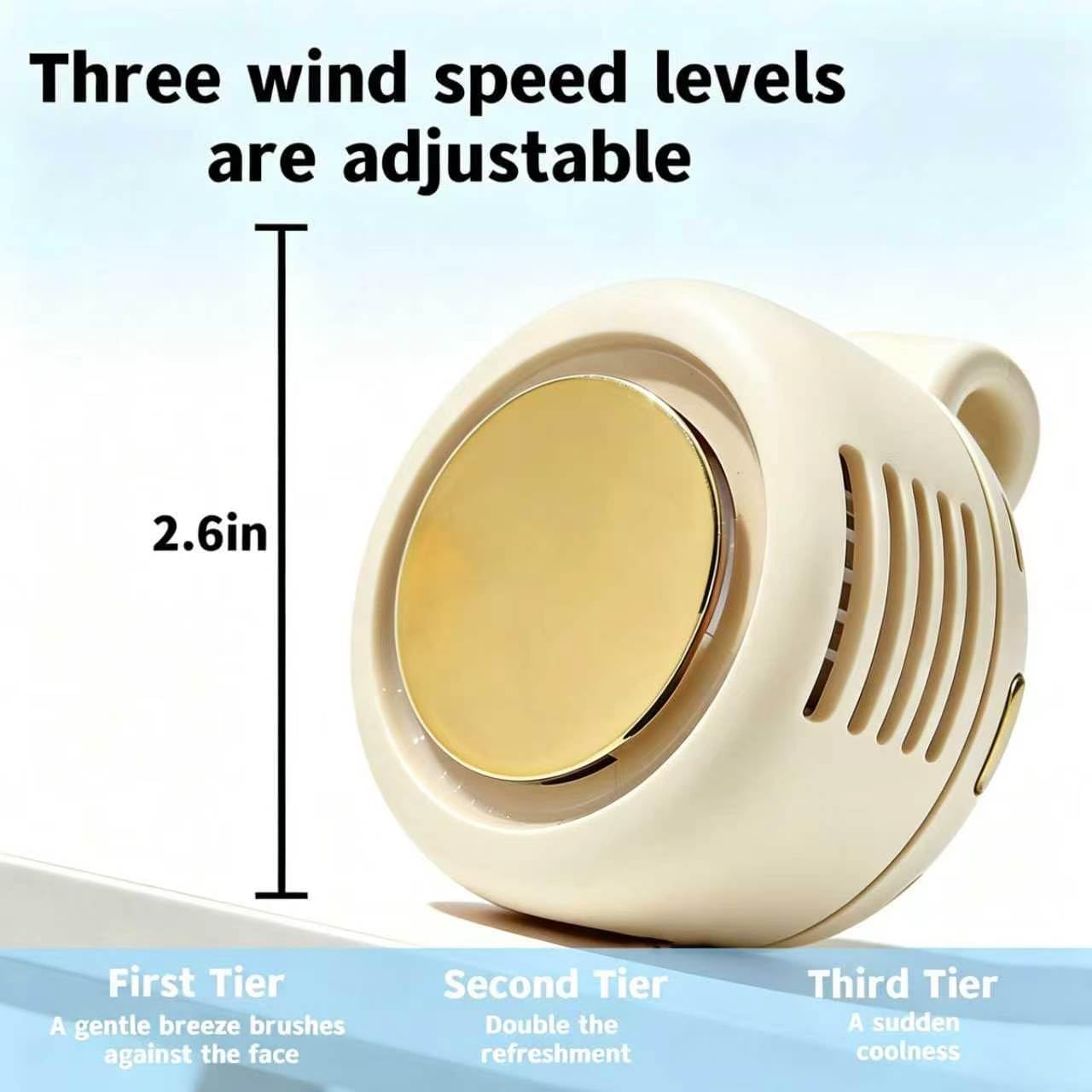 Portable Silent Clip-On Bladeless Personal Fan, Wearable Waist & Neck Fan, 360° Rotation, 3 Speeds, USB-C Rechargeable, Compact & Lightweight, Hands-Free Cooling for Travel, Office & Outdoor (Pink)