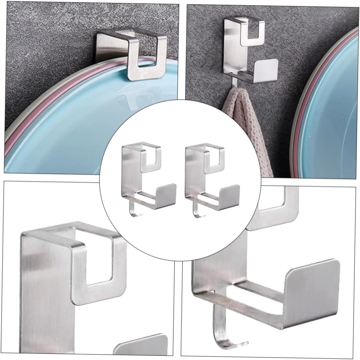 2pcs Wall-Mounted Washbasin Rack Bathroom Storage Holder for Towel Cleaning Cloth Compact Design for Space-Saving Easy Installation Strong Adhesive