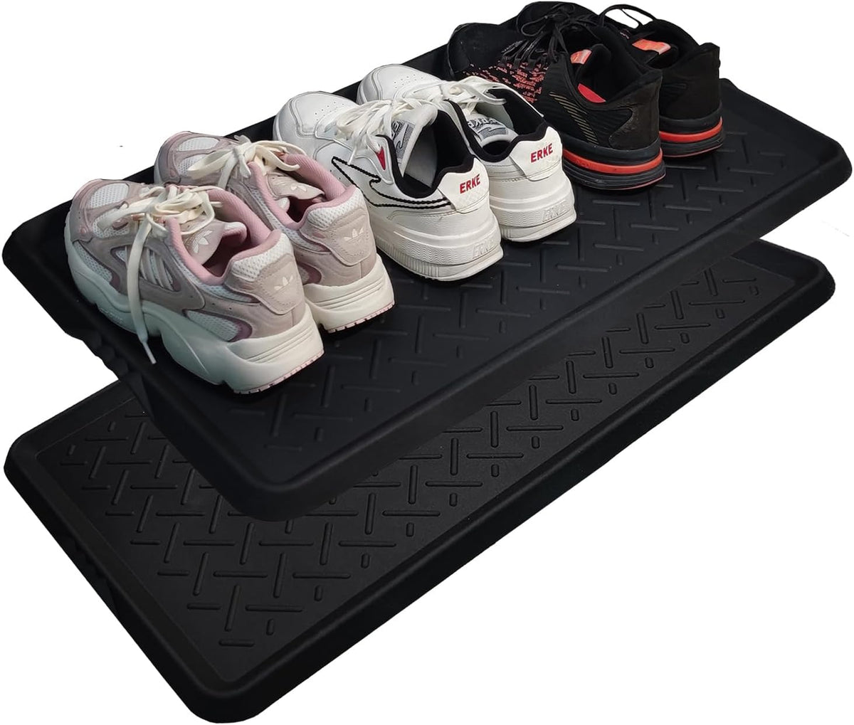 Rubber Boot Tray Shoes Tray for Entryway Multipurpose Boot Mat Trays with Raised Edge Indoor Outdoor Boots Mat for Shoes 27.5x16 Inches