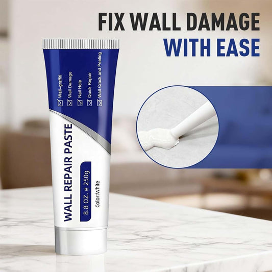 Drywall Repair Kit, White Wall Repair Paste, Multi-Functional Quick Drying Wall Mending Agent, for Cracks and Holes, with Scraper and Sandpaper