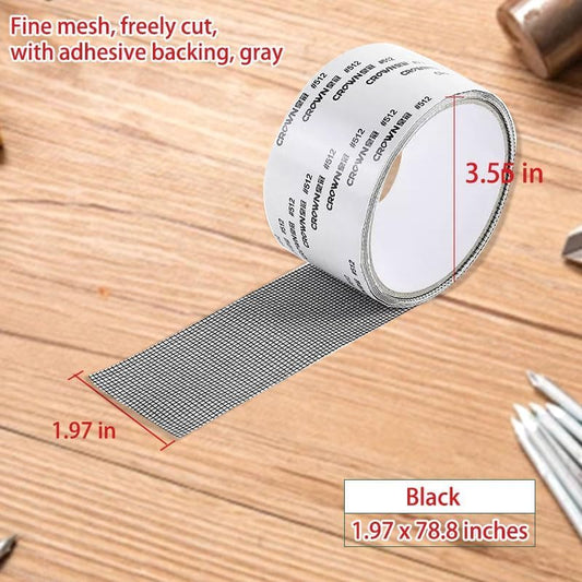 1PC Heavy-Duty Grid Mesh Tape - Self-Adhesive Sash Repair & Window Screen Tape with Super Strong Hold, Good Light Transmission & Weather Resistance for DIY & Home Repair (1PC)