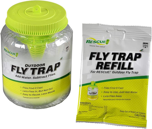 RESCUE! Outdoor Fly Trap - Reusable - 4 Traps
