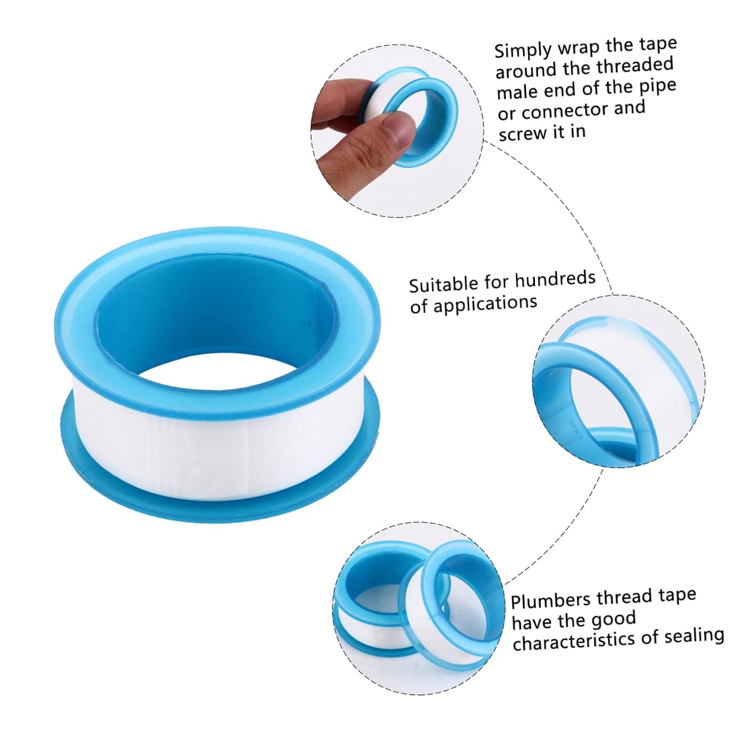 Veemoon 30pcs PTFE Thread Seal Tape for Plumbing Sealing for Pipes and Fittings Non-Sticky Sealant Tapes for Leak Prevention and Repair