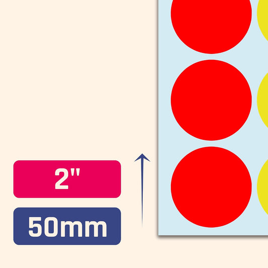 200 Pieces, 2 inch - Large Colored Moving Stickers, Round Circle Moving Labels for Boxes Color Coded - 4 Colors