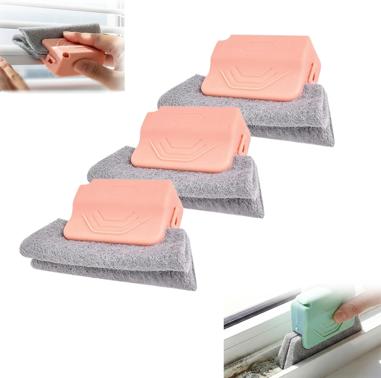 Magic Window Track Cleaner, 2026 New Handheld Window Groove Cleaning Brush Tool Set, Cleaner Brushes for Window lides Gaps Tile Lines Shutter Slats Car Vents & Narrow Gaps (3, Gray)