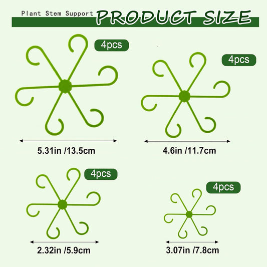 Monstera Plant Support, 16Pcs 4 Sizes Plant Stem Holders Reusable Plant Stakes for Indoor Plants Accessories Garden Tools