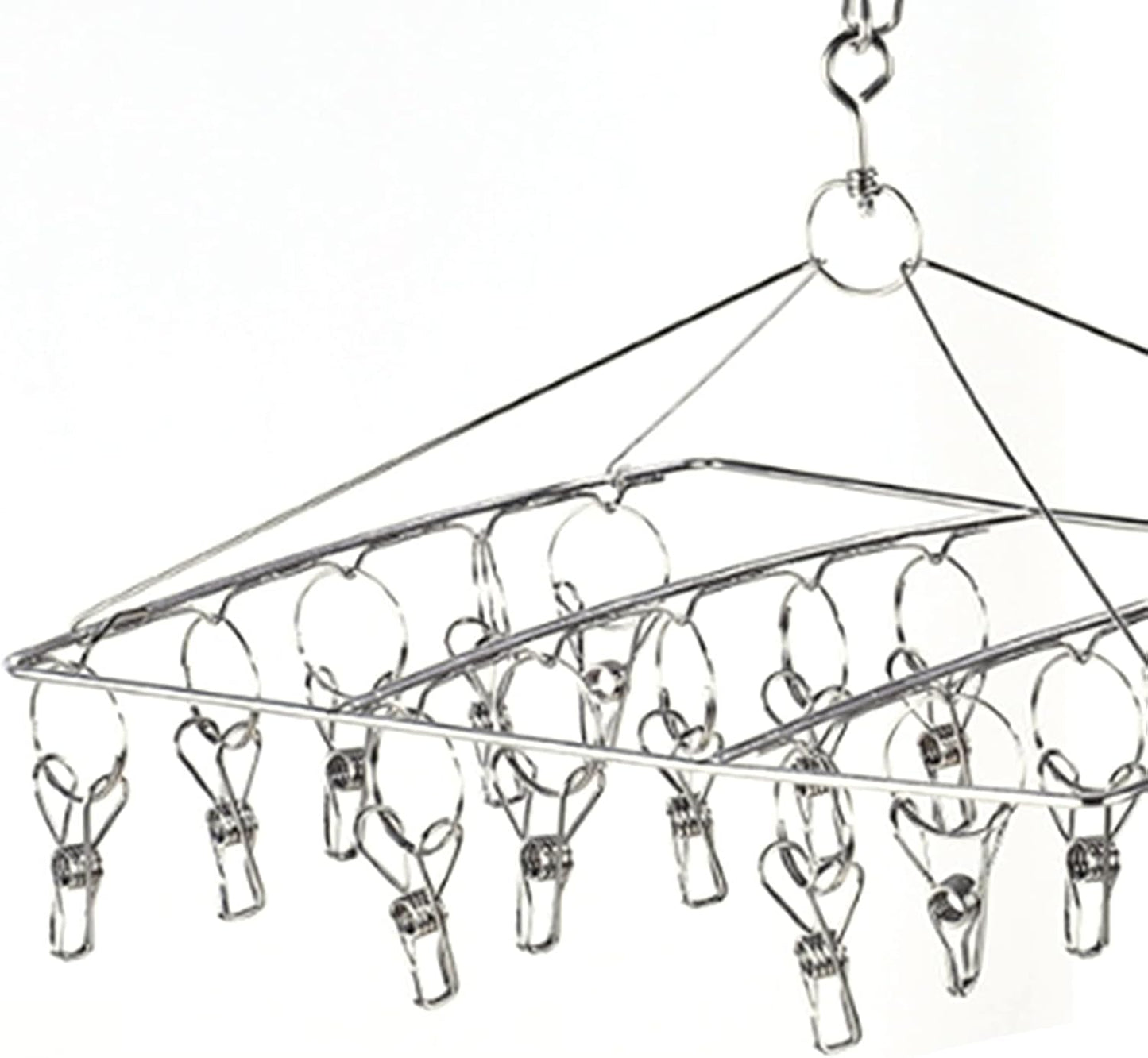 Clothes Drying Racks Clip Hangers, Clothes Drying Hanger Stainless Steel Multi Clip Laundry Drip Hanging Rack for Underwear Socks Hat(Round)