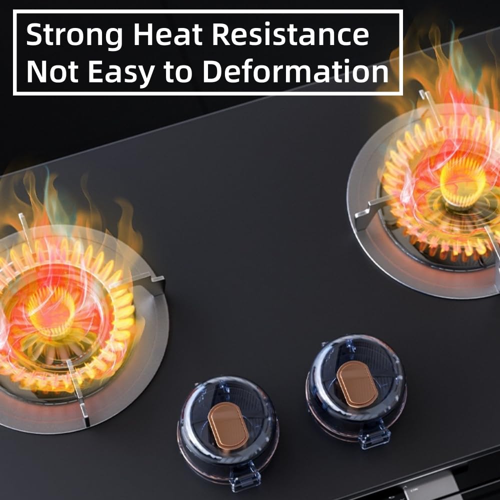 5PCS Stove Knob Safety Covers Gas Knob Covers Heat-Resistant Child-Proof Gas Stove Knob Covers 8.98x5.43cm Oven Lock Knob Covers Oven Knob Covers for Kids and Pets