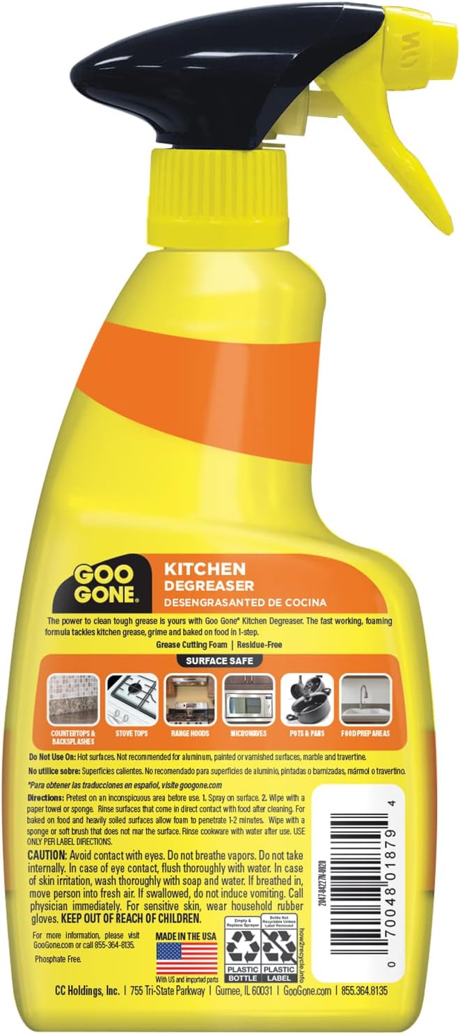 Goo Gone Degreaser - Removes Kitchen Grease, Grime and Baked-on Food - 14 Fl. Oz. - 2047