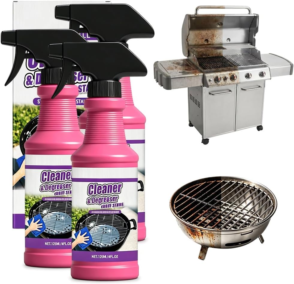 Fast Acting Heavy Duty Grill Degreaser Spray, 2026 New BBQ Oven Cleaner, Multi-Surface Grease Remover for Grates, Cookware, Baking Sheets, Powerful Kitchen Cleaner