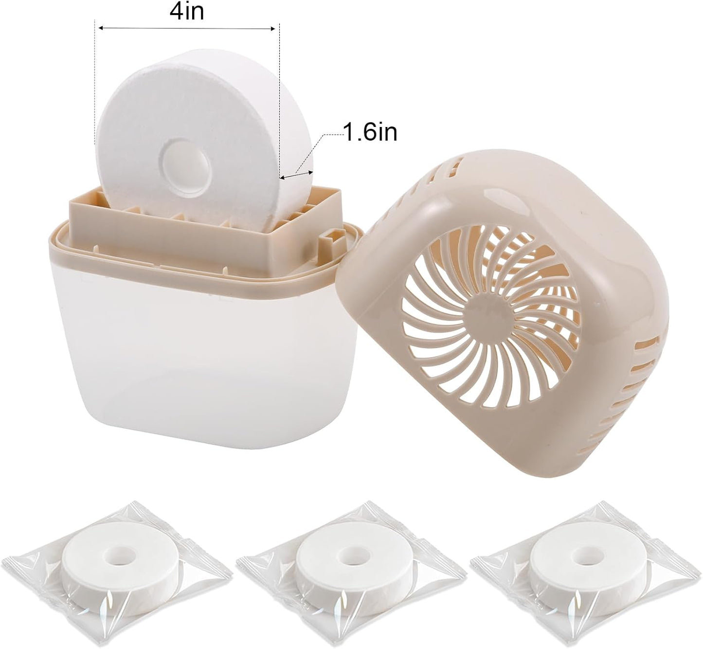 Humidity Absorber with 2 Pack Moisture Absorber Refills Tablets, 15.9oz- 7"H × 5.5"W Mini Dehumidifier, Bathroom Moisture Absorber – Prevents Excess Moisture And Fragrance Free