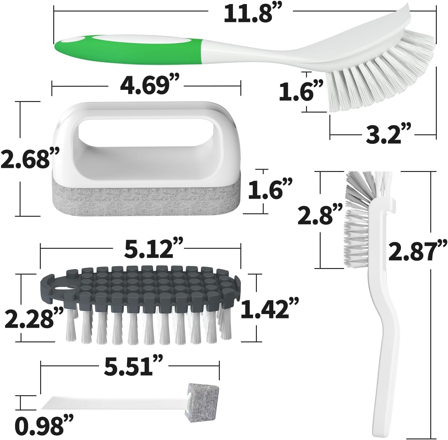 7 Pack Kitchen Scrub Brushes for Cleaning, Dish Cleaning Brush, Cleaning Brushes for Household use for Cleaning for Dish, Pot, Pan, Kitchen Sink,Green