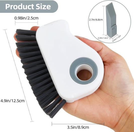 Window Track Cleaning Brush, 2-in-1 Groove Cleaner Brush - Deep Clean & Scratch-Free for Sliding Door Tracks, Shower Door Sills & Household Narrow Gaps (2-Pack, Gray)