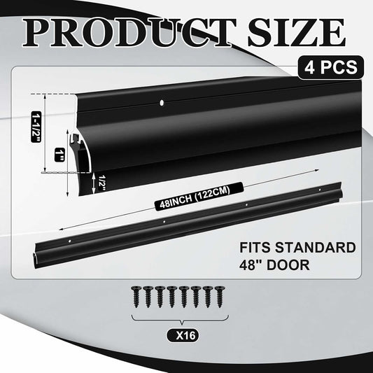 Hicarer 1 Pcs Door Bottom Sweep with Rain Drip 0.5625" W x 2" H x 36" L, Sliver Exterior Door Rain Drip Guard, Bottom Weather Stripping, Mill Finish Aluminum with Vinyl Insert