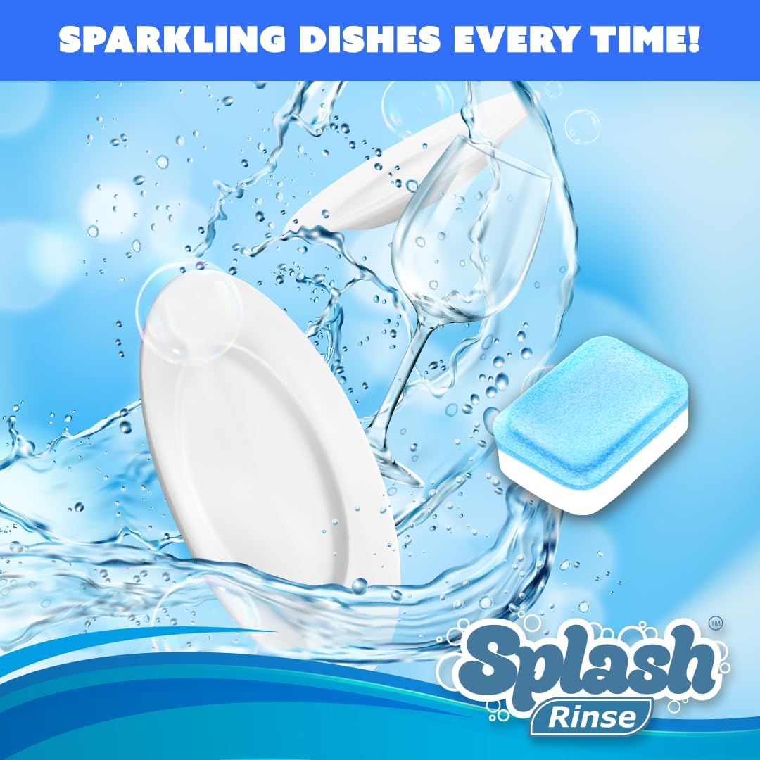 Splash Rinse Dishwasher Cleaner Tablets - Deep Cleaning For All Dishwasher Machine Models
