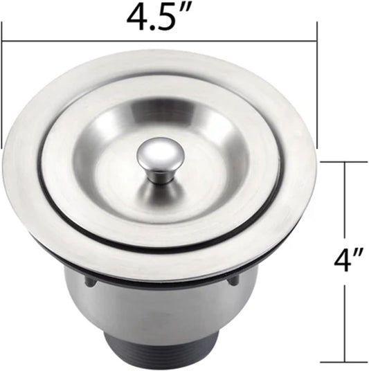 Premium Kitchen Sink Strainer Assembly – Removable Deep Basket, Sealing Lid & Plug, Corrosion-Resistant Stainless Steel, with cUPC Certified