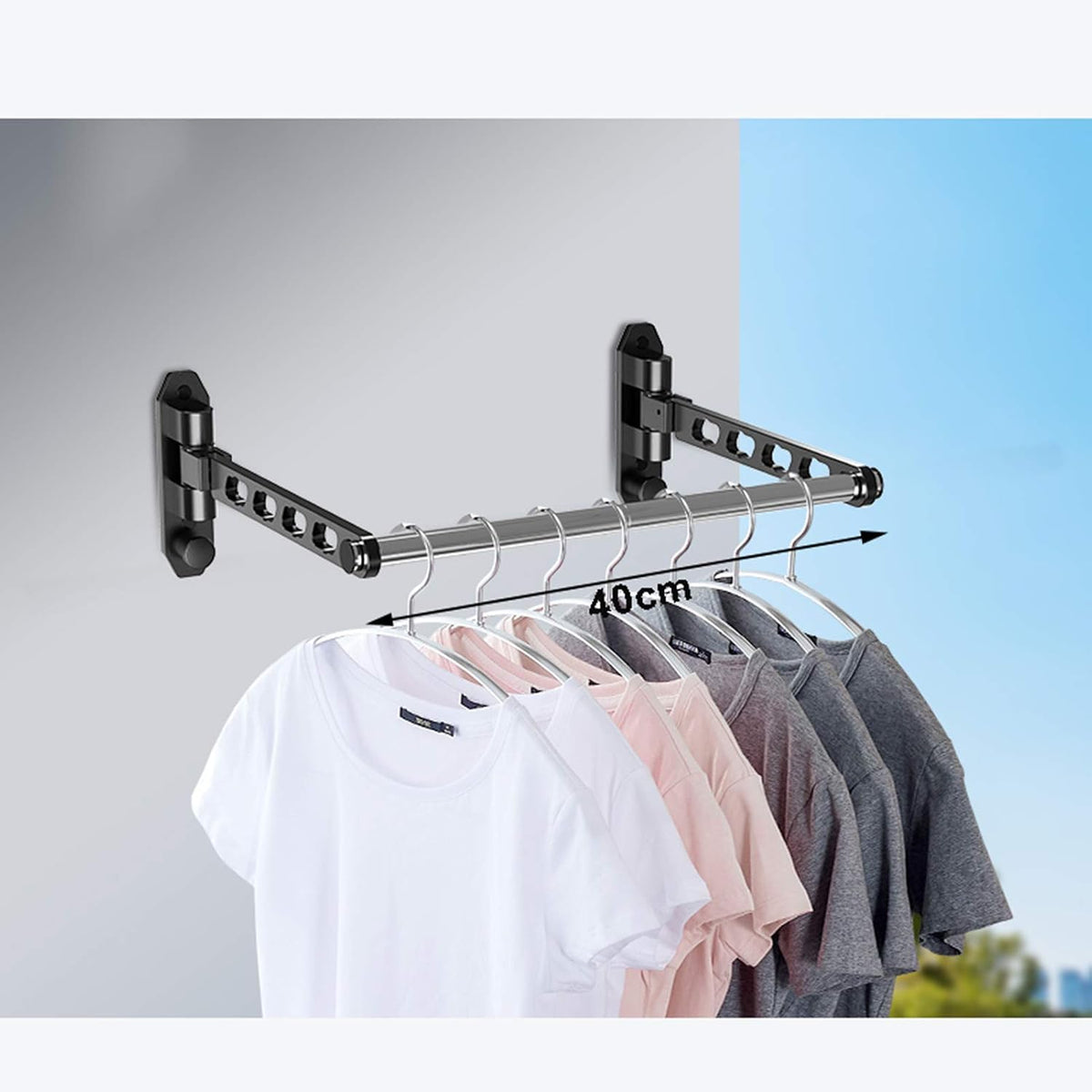 Laundry Rack, Wall-Mounted Airer, Folding Drying Rack Bathroom Invisible Clothes Rail Wall-Mounted Balcony Bathroom Small Clothes Drying Artifact
