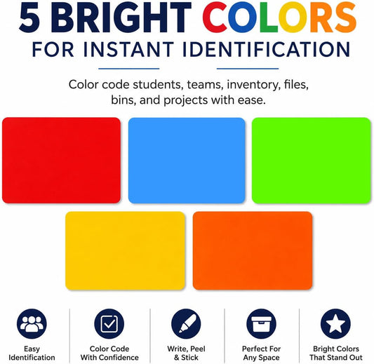 Tag-A-Room Color Coded Labels 2" x 3" Blue Stickers 50 Count