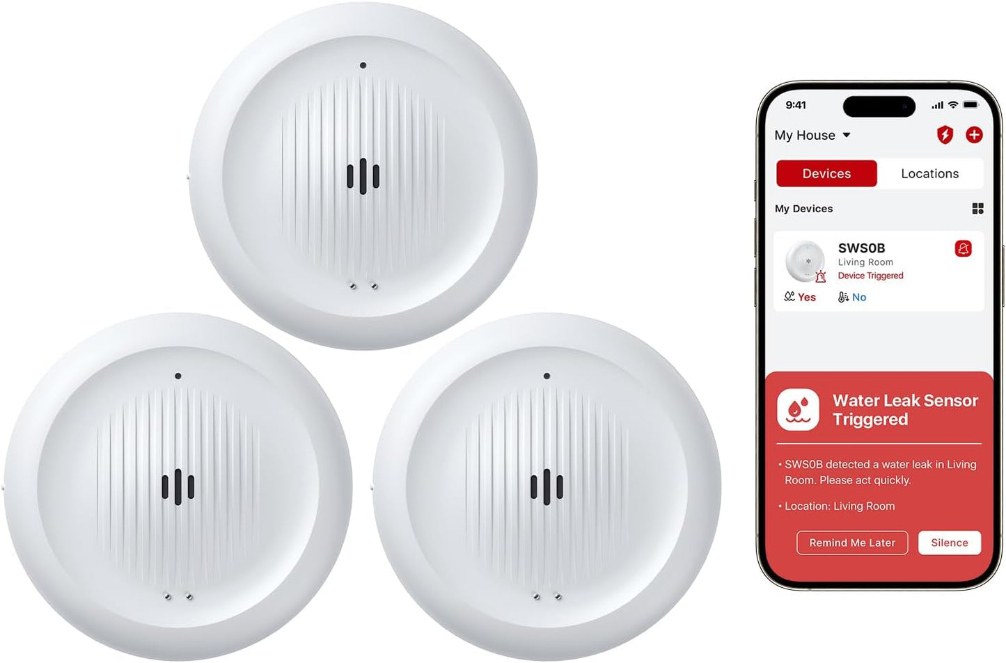 X-Sense Wi-Fi Water Leak Detector for Home - Smart 2-in-1 Leak & Low-Temperature Sensor with App Alerts, Protection for Homes, Kitchens & Basements, Model SWS0B, 1 Pack