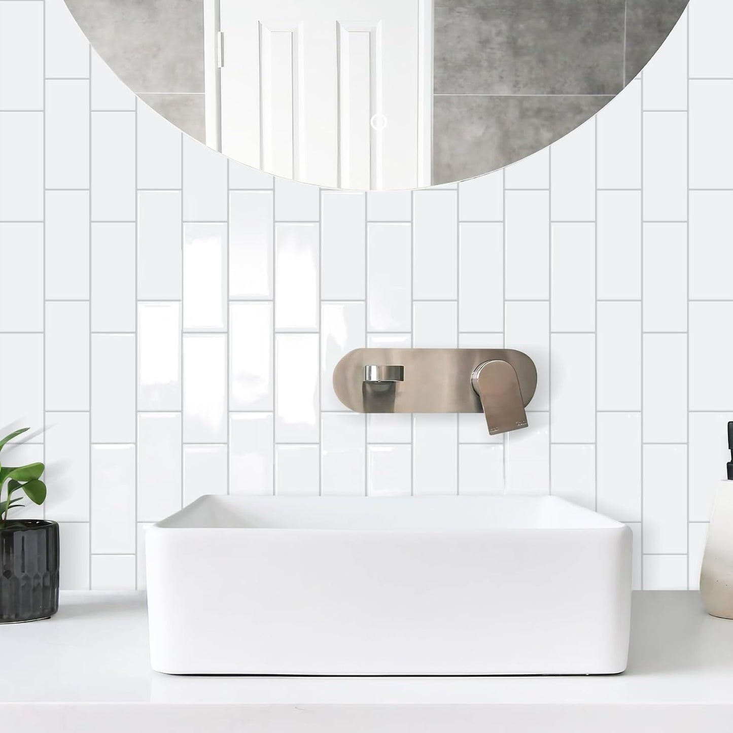STICKGOO 10 Sheets Subway Tile Peel and Stick Backsplash, Extra Thick 3D Wall Tiles with Commercial-Grade Adhesive for Kitchen, Bathroom, Laundry Room,11.56"x8.38"(White)