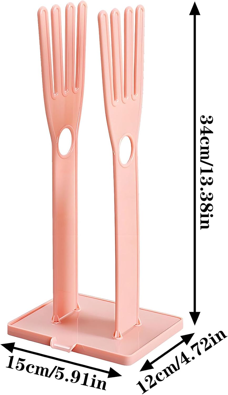 Kitchen Glove Holder Kitchen Glove Stand Holder Rubber Glover Drying Dryer Rack Reusable Rubber Glove Clothes Drying Rack for Dish Gloves and Rags (Blue)